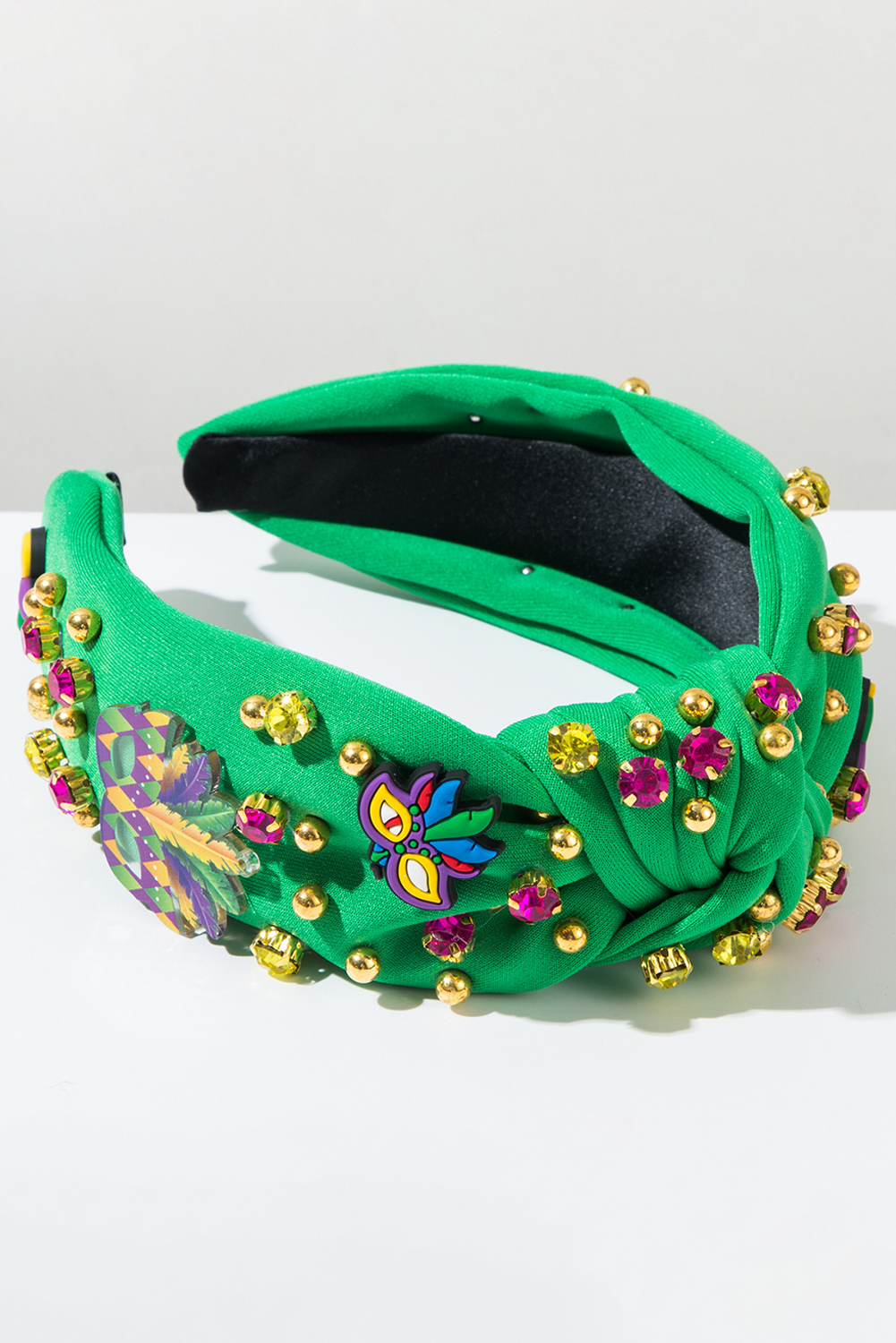 Dark Green Mardi Gras Rhinestone Headband