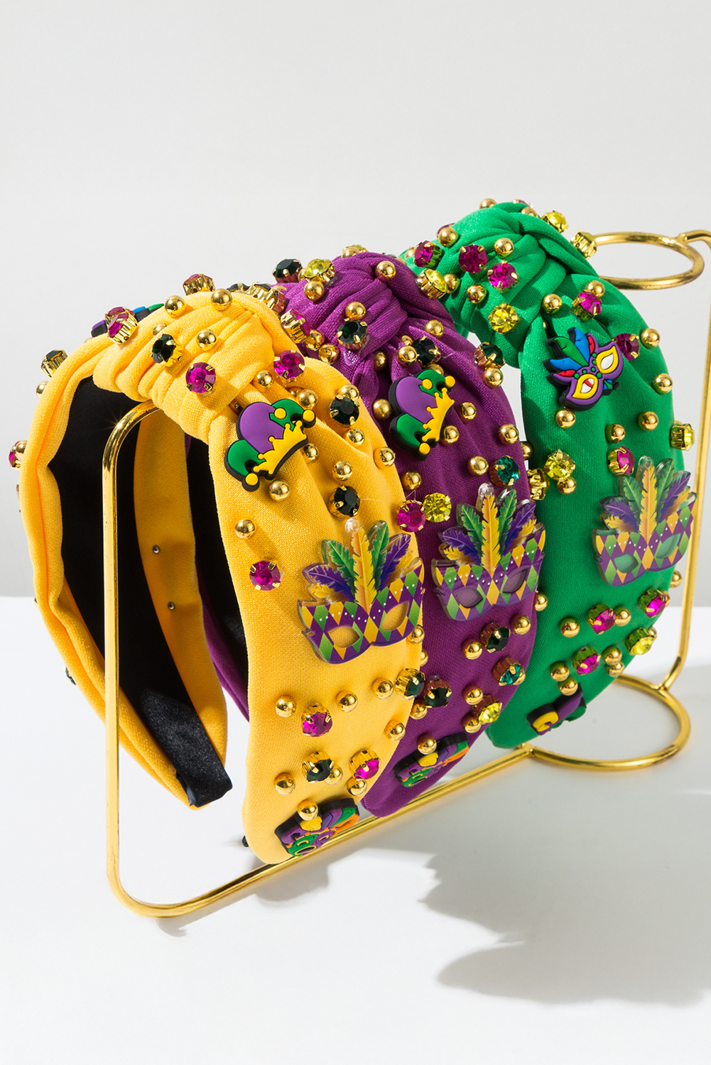 Dark Green Mardi Gras Rhinestone Headband