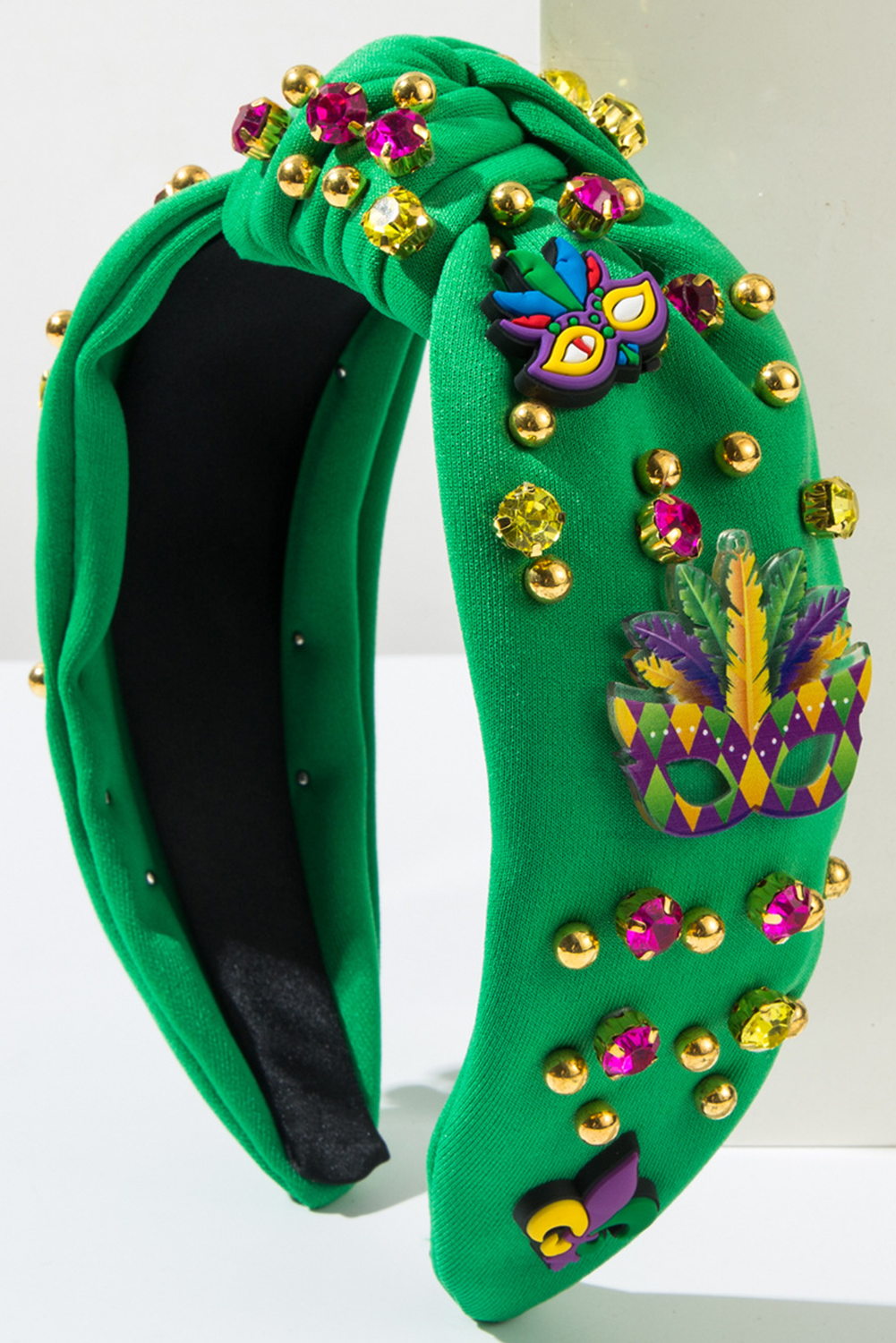 Dark Green Mardi Gras Rhinestone Headband