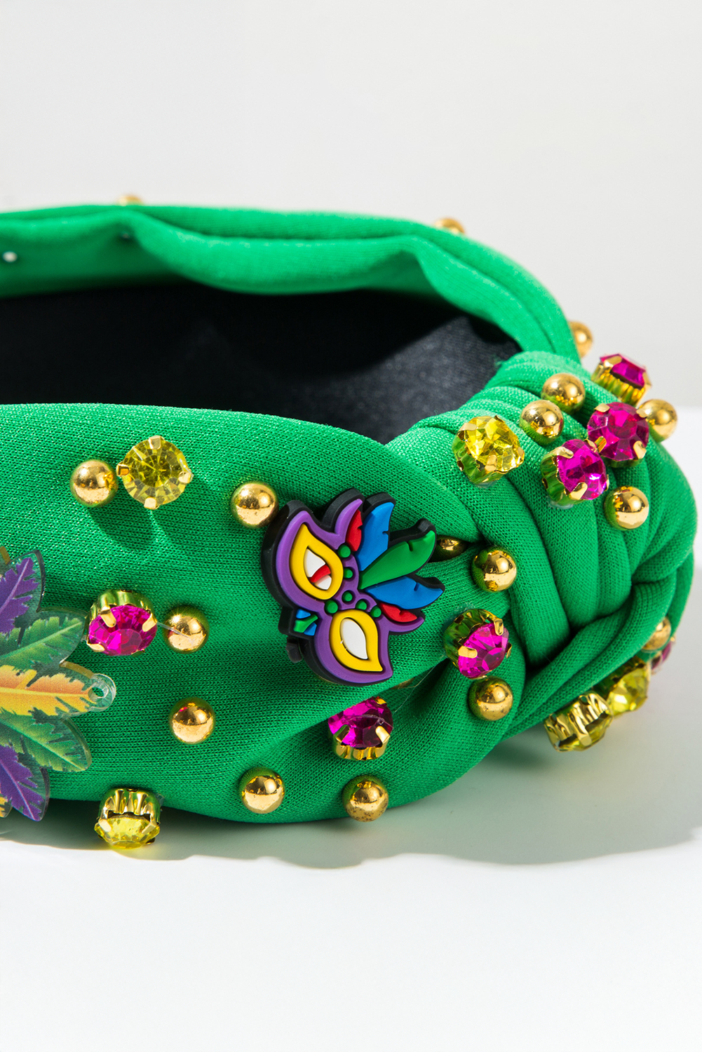 Dark Green Mardi Gras Rhinestone Headband
