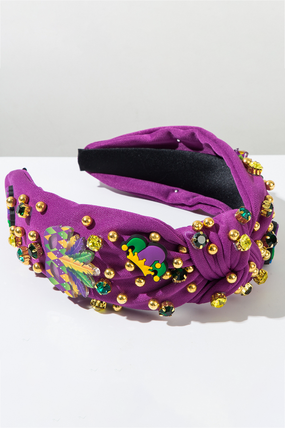 Dark Green Mardi Gras Rhinestone Headband