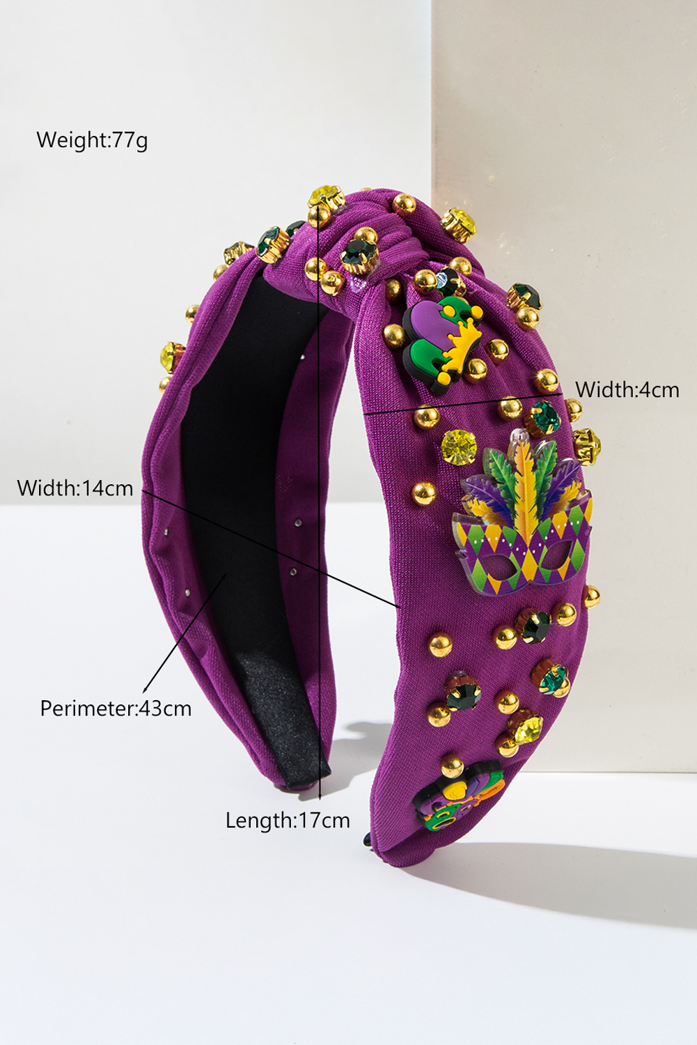 Dark Green Mardi Gras Rhinestone Headband
