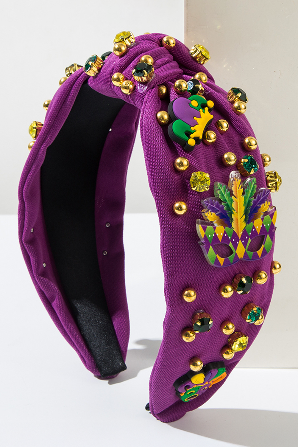 Dark Green Mardi Gras Rhinestone Headband